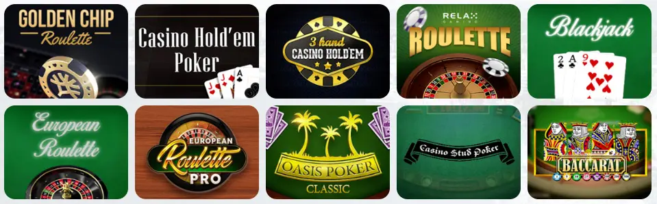 Jeux de table au DOLLY CASINO